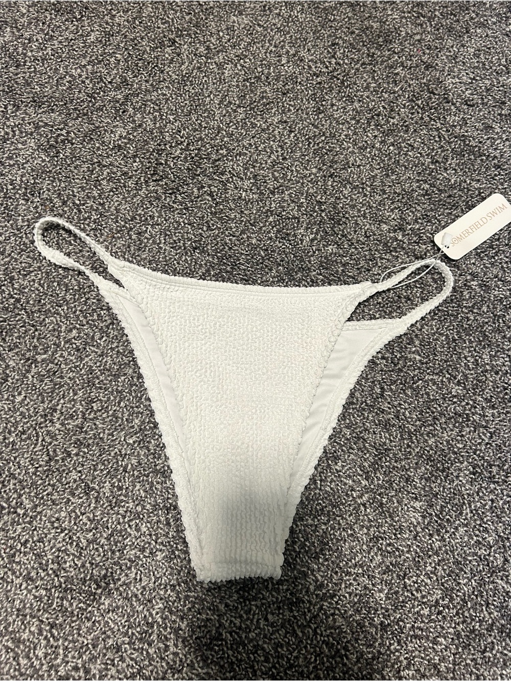 White Textured Bikini Bottom